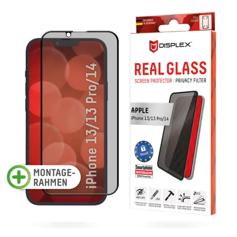 Displex Privacy Glass FC Displayschutzfolie f&uuml;r iPhone 14 - Transparent