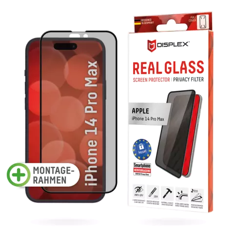 Displex Privacy Glass FC Displayschutzfolie f&uuml;r iPhone 14 Pro Max - Transparent
