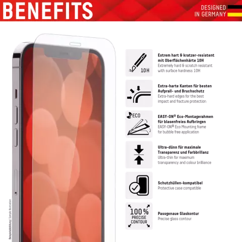 Displex Echtglas-Displayschutz f&uuml;r iPhone 14 - transparent