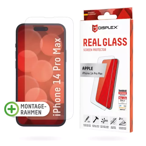 Displex Echtglas-Displayschutz Kompatibel mit iPhone 14 Pro Max - Transparent