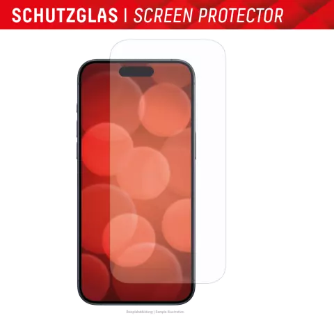 Displex Echtglas-Displayschutz f&uuml;r iPhone 15 - Transparent