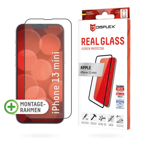 Displex Real Glass FC Displayschutzfolie Kompatibel mit iPhone 13 mini - Transparent