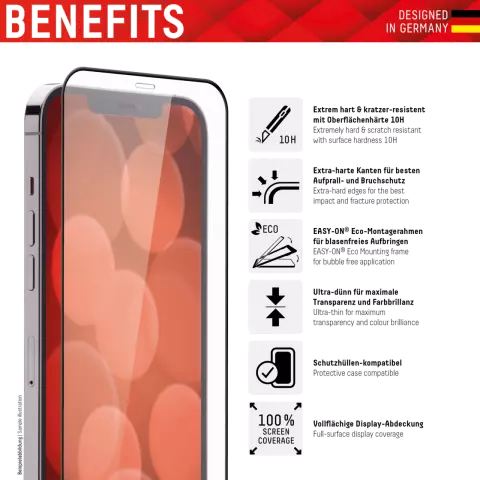Displex Real Glass FC Displayschutzfolie Kompatibel mit iPhone 13 mini - Transparent