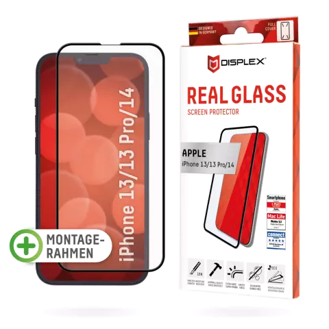 Displex Echtglas Full Cover Displayschutz Kompatibel mit iPhone 14 - Transparent