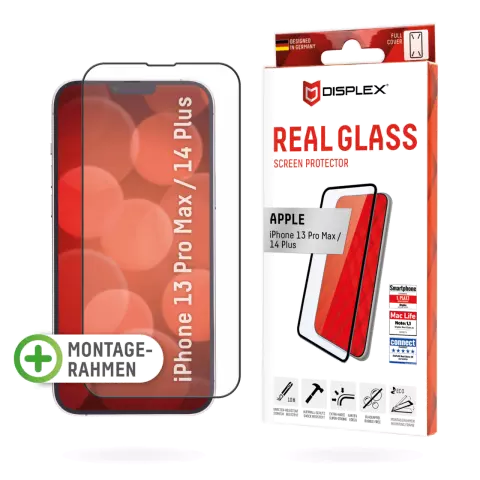 Displex Echtglas Full Cover Displayschutz Kompatibel mit iPhone 14 Plus - Transparent