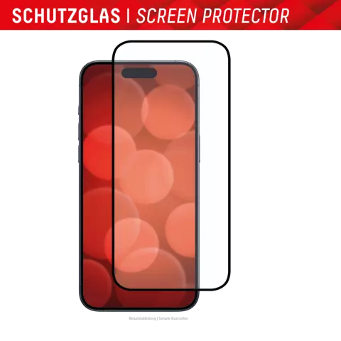 Displex Echtglas Full Cover Displayschutz Kompatibel mit iPhone 15 - Transparent