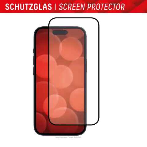 Displex Vollbild-Displayschutz aus echtem Glas f&uuml;r iPhone 15 Plus und iPhone 15 Pro Max - transparent