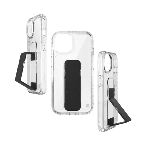 CLCKR Stand- und Grip-H&uuml;lle f&uuml;r iPhone 15 - Transparent