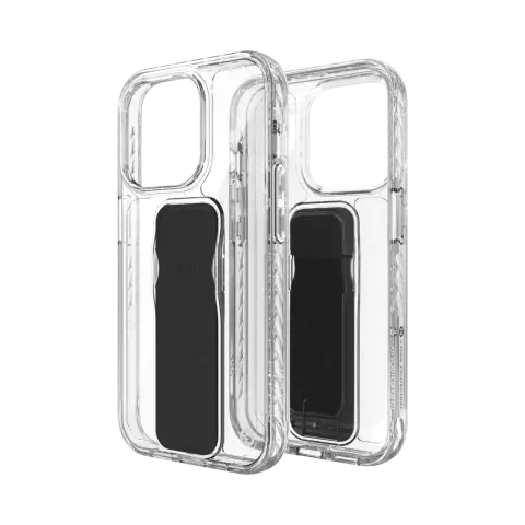 CLCKR Stand- und Grip-H&uuml;lle f&uuml;r iPhone 15 Pro - Transparent