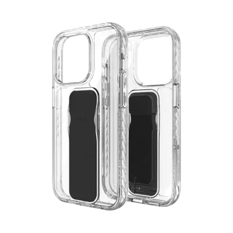 CLCKR St&auml;nder und Griffh&uuml;lle Kompatibel mit iPhone 15 Pro - Transparent