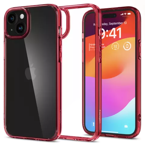 Spigen Ultra Hybrid-H&uuml;lle f&uuml;r iPhone 15 - Rot