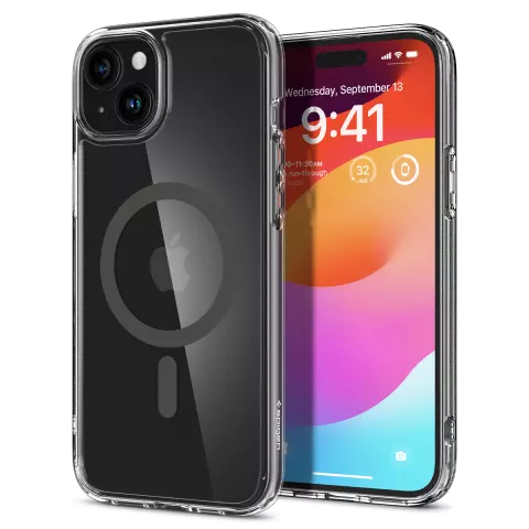 Spigen Ultra Hybrid MagFit H&uuml;lle Kompatibel mit iPhone 15 - Grau