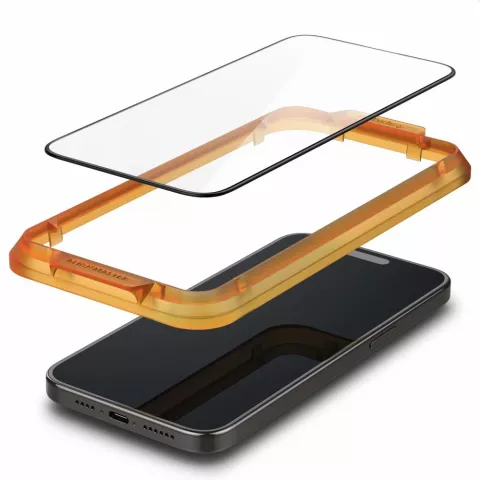 Spigen AlignMaster Full Cover Glass 2er-Pack Displayschutzfolie Kompatibel mit iPhone 15 Plus - Transparent