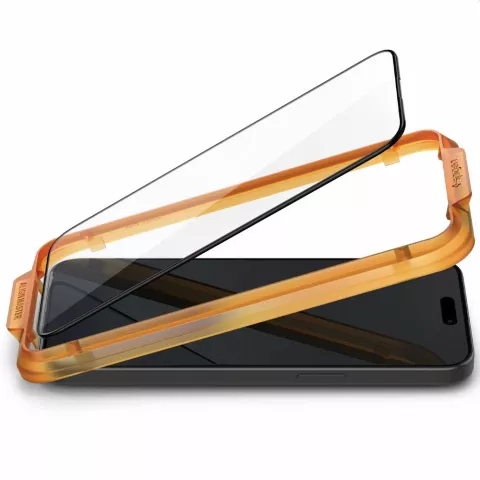Spigen AlignMaster Full Cover Glass 2er-Pack Displayschutzfolie Kompatibel mit iPhone 15 - Transparent