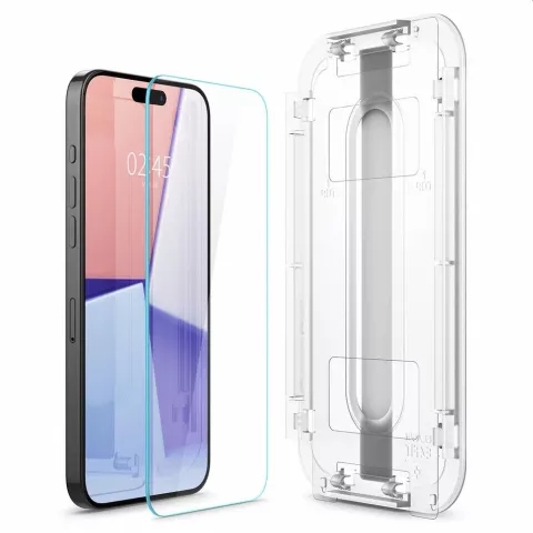 Spigen Glass mit Montagerahmen EZ FIT 2er-Pack Displayschutzfolie Kompatibel mit iPhone 15 Pro Max - Transparent