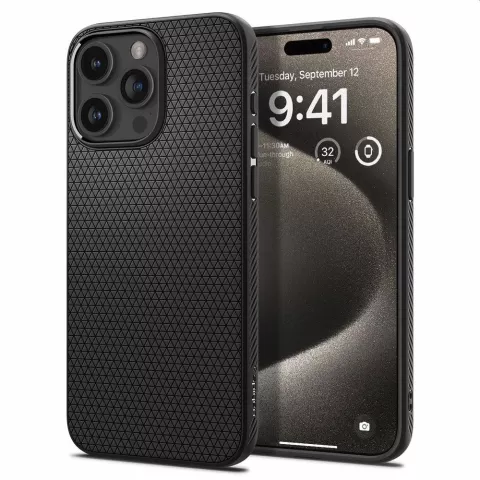 Spigen Liquid Air Case H&uuml;lle f&uuml;r iPhone 15 Pro Max - Schwarz