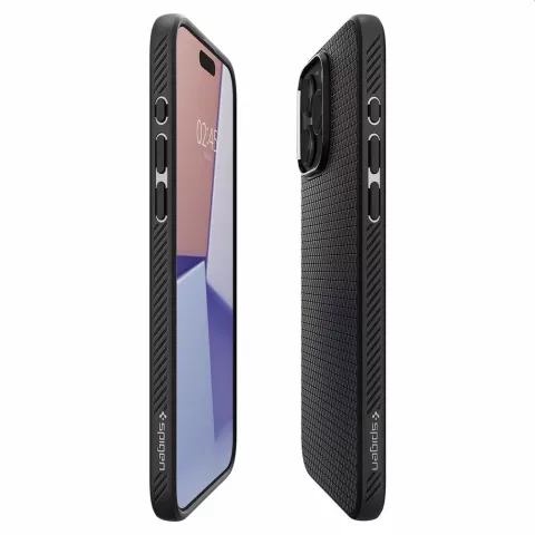 Spigen Liquid Air Case H&uuml;lle Kompatibel mit iPhone 15 Pro Max - Schwarz