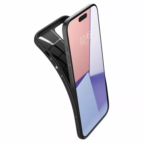 Spigen Liquid Air Case H&uuml;lle Kompatibel mit iPhone 15 Pro Max - Schwarz