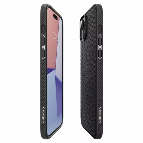 Spigen Liquid Air Case H&uuml;lle Kompatibel mit iPhone 15 Plus - Schwarz