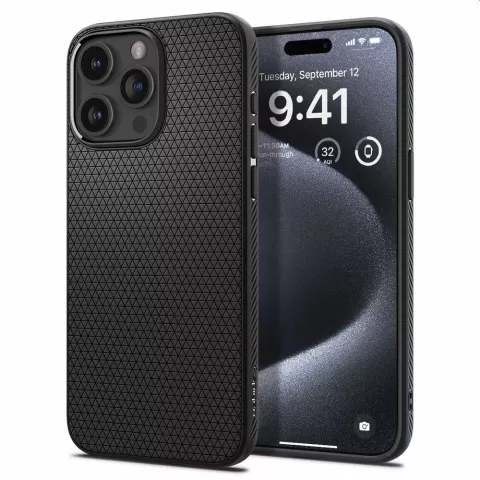 Spigen Liquid Air Case-Abdeckung f&uuml;r iPhone 15 Pro - Schwarz