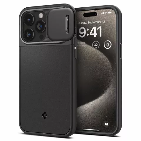 Spigen Optik Armor Magfit Schutzh&uuml;lle f&uuml;r iPhone 15 Pro Max - Schwarz