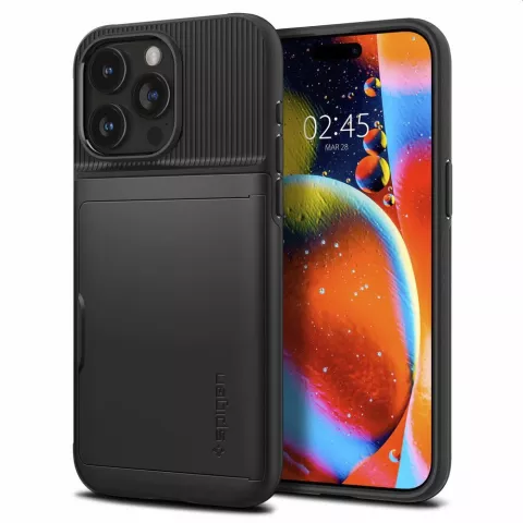 Spigen Slim Armor CS H&uuml;lle Kompatibel mit iPhone 15 Pro - Schwarz