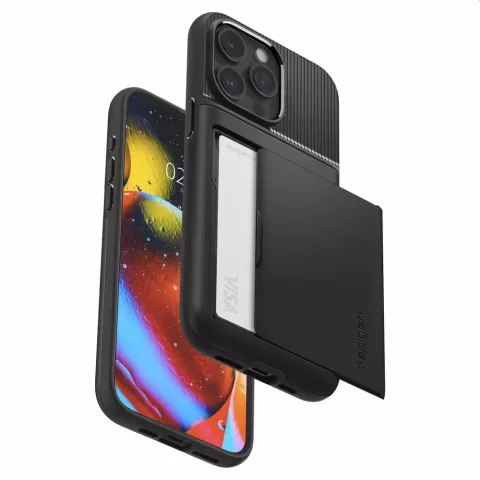 Spigen Slim Armor CS H&uuml;lle Kompatibel mit iPhone 15 Pro - Schwarz