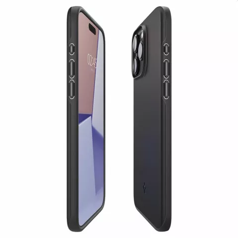 Spigen Thin Fit Case Kompatibel mit iPhone 15 Pro - Schwarz