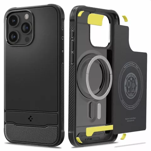 Spigen Rugged Armor Magfit Schutzh&uuml;lle f&uuml;r iPhone 15 Pro Max - Schwarz