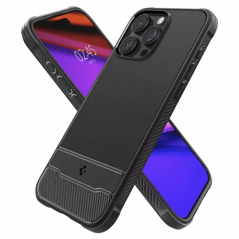 Spigen Rugged Armor Magfit Schutzh&uuml;lle f&uuml;r iPhone 15 Pro Max - Schwarz