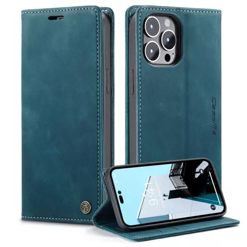 Caseme Retro Wallet Case f&uuml;r iPhone 15 Pro - Blau