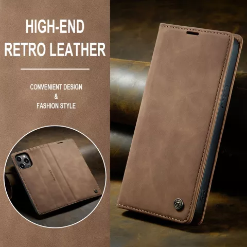 Caseme Retro Wallet Case H&uuml;lle f&uuml;r iPhone 15 Pro - braun