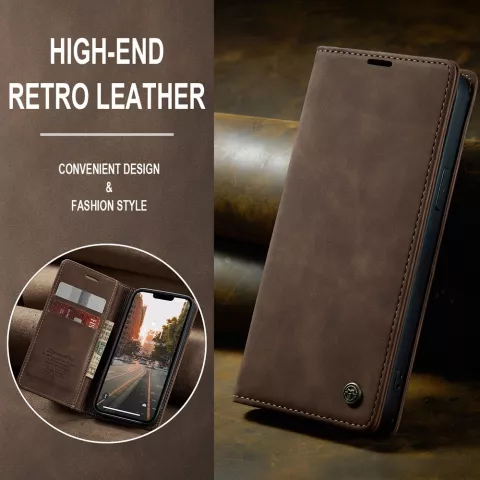 Caseme Retro Wallet Case f&uuml;r iPhone 15 Plus - Kaffee