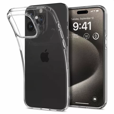 Spigen Liquid Crystal Case Kompatibel mit iPhone 15 Pro Max - Kristallklar