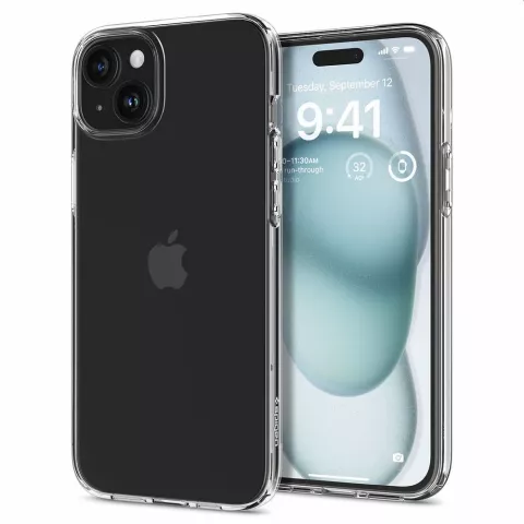 Spigen Liquid Crystal H&uuml;lle f&uuml;r iPhone 15 - Kristallklar