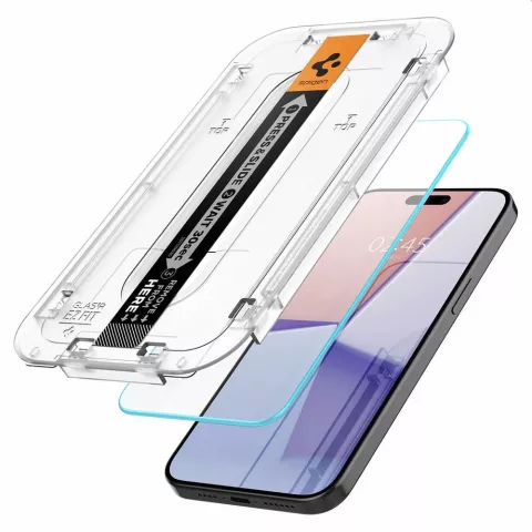Spigen Glas-Montagerahmen EZ FIT 2 Pack AGL06892 Displayschutzfolie f&uuml;r iPhone 15 Pro - Transparent