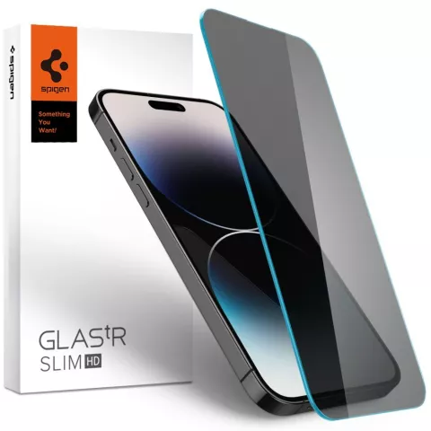 Spigen Privacy Glass Displayschutzfolie Kompatibel mit iPhone 14 Pro Max - Transparent