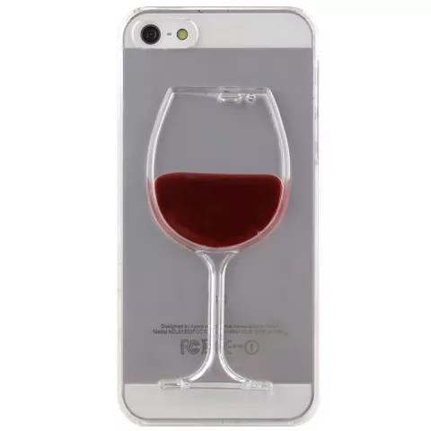 Transparente Weinh&uuml;lle iPhone 5 5s SE 2016 Weinglasabdeckung Rotwein Hartschale