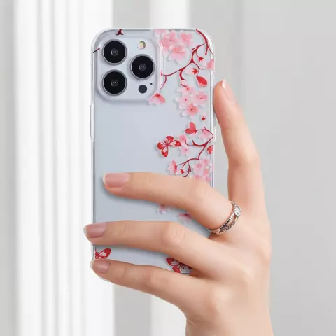 Zen Blossom Flower Branches Nature Butterflies TPU-H&uuml;lle Kompatibel mit iPhone 12 und iPhone 12 Pro - transparent