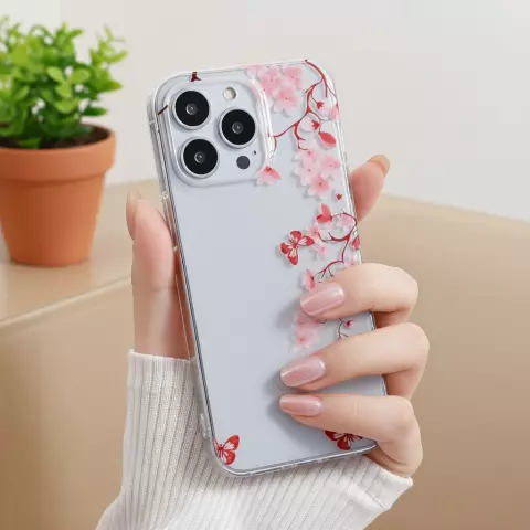 Zen Blossom Flower Branches Nature Butterflies TPU-H&uuml;lle Kompatibel mit iPhone 12 und iPhone 12 Pro - transparent