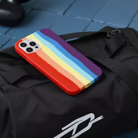 Rainbow Pride Silikonh&uuml;lle Kompatibel mit iPhone 15 Pro Max - Pastell