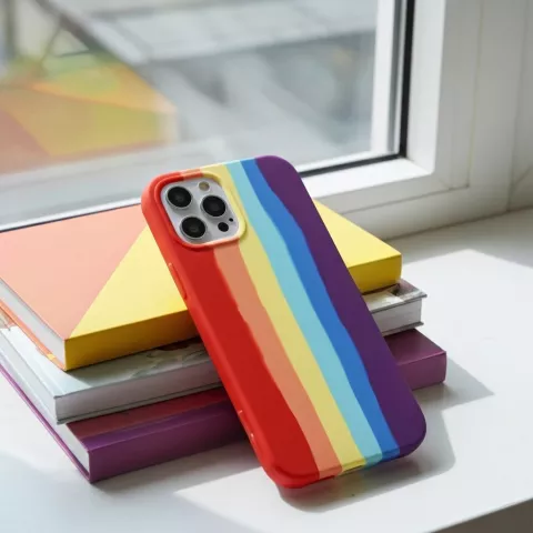 Rainbow Pride Silikonh&uuml;lle Kompatibel mit iPhone 15 Pro Max - Pastell