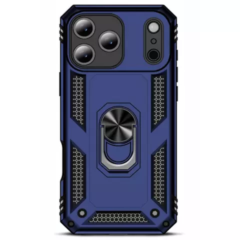 iPhone 17 Pro H&uuml;lle Blau &ndash; Sto&szlig;feste Rugged Armor Schutzh&uuml;lle mit Metall Ringhalter (Kompatibel mit iPhone 17 Pro)