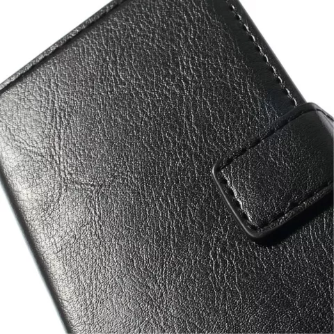 Schwarzes Leder B&uuml;cherregal Fall und Brieftasche iPhone 5 5s SE 2016 Cover Leder Brieftasche