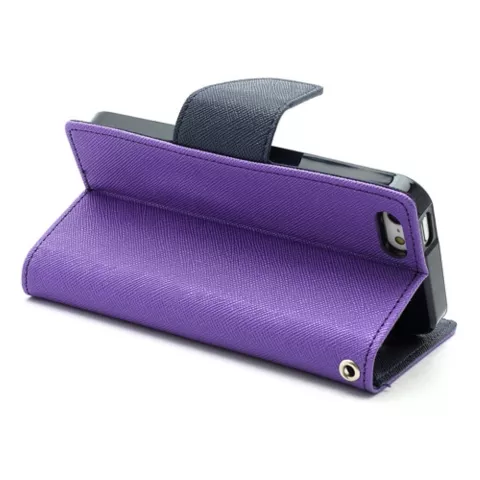 Lila Mercury Goospery Brieftasche B&uuml;cherregal iPhone 5 5s SE 2016 Original Ledertasche - Brieftasche