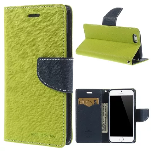 Original Mercury Goospery gr&uuml;ne Brieftasche B&uuml;cherregal f&uuml;r iPhone 6 6s Leder - Brieftasche