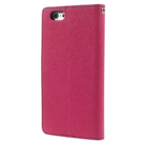 Brieftasche Etui rosa Mercury Goospery B&uuml;cherregal H&uuml;lle iPhone 6 6s Original Leder - Brieftasche