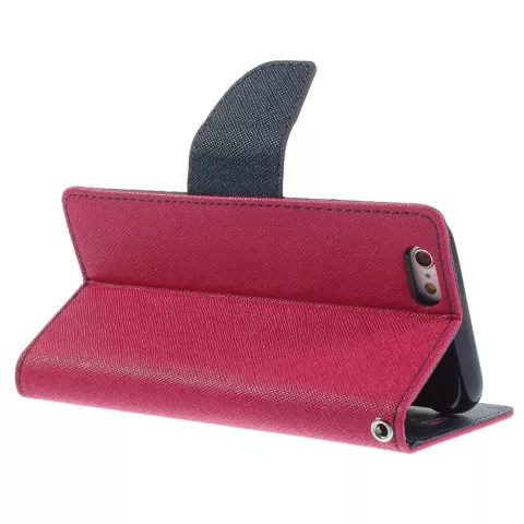 Brieftasche Etui rosa Mercury Goospery B&uuml;cherregal H&uuml;lle iPhone 6 6s Original Leder - Brieftasche