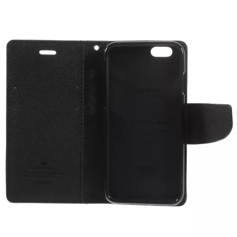 Brieftasche H&uuml;lle Mercury Goospery B&uuml;cherregal H&uuml;lle f&uuml;r iPhone 6 6s Braun schwarz