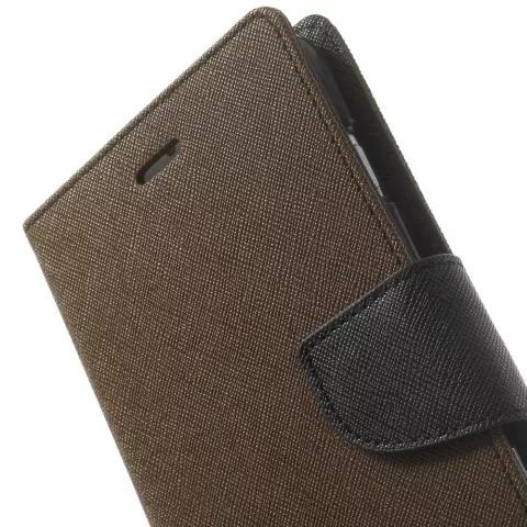 Mercury Goospery B&uuml;cherregal Abdeckung iPhone 6 Plus 6s Plus Brieftasche H&uuml;lle Braun schwarz